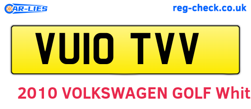 VU10TVV are the vehicle registration plates.