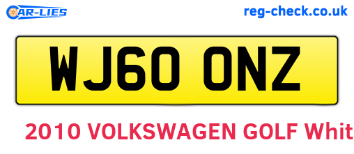 WJ60ONZ are the vehicle registration plates.