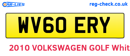 WV60ERY are the vehicle registration plates.