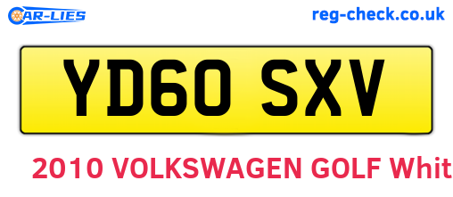YD60SXV are the vehicle registration plates.