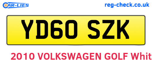 YD60SZK are the vehicle registration plates.