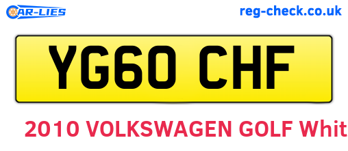 YG60CHF are the vehicle registration plates.
