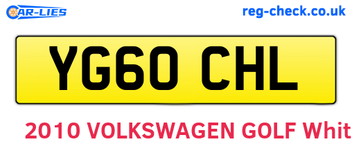 YG60CHL are the vehicle registration plates.