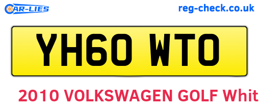 YH60WTO are the vehicle registration plates.
