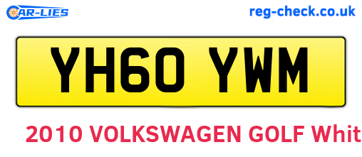 YH60YWM are the vehicle registration plates.