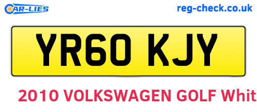 YR60KJY are the vehicle registration plates.