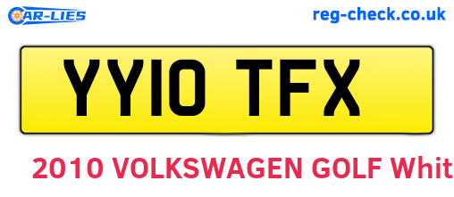 YY10TFX are the vehicle registration plates.