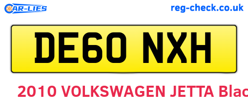 DE60NXH are the vehicle registration plates.