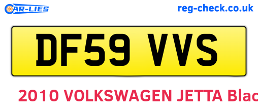 DF59VVS are the vehicle registration plates.