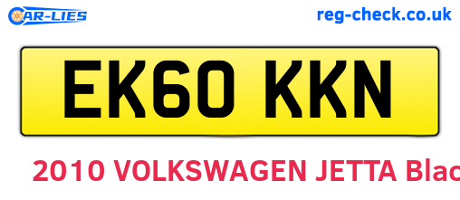 EK60KKN are the vehicle registration plates.
