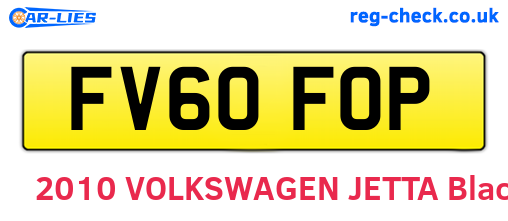 FV60FOP are the vehicle registration plates.