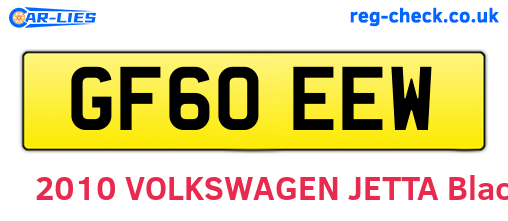 GF60EEW are the vehicle registration plates.
