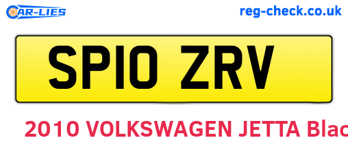 SP10ZRV are the vehicle registration plates.