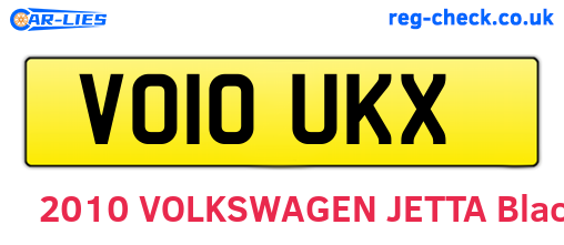 VO10UKX are the vehicle registration plates.