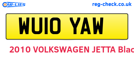 WU10YAW are the vehicle registration plates.