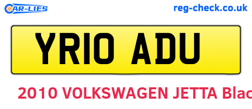 YR10ADU are the vehicle registration plates.