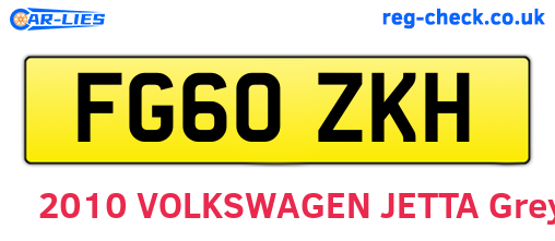 FG60ZKH are the vehicle registration plates.
