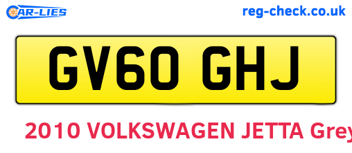 GV60GHJ are the vehicle registration plates.