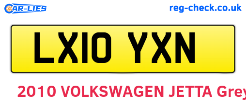 LX10YXN are the vehicle registration plates.