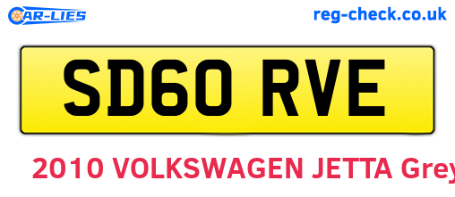 SD60RVE are the vehicle registration plates.