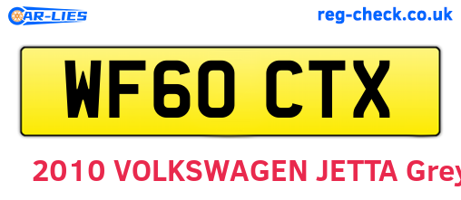 WF60CTX are the vehicle registration plates.
