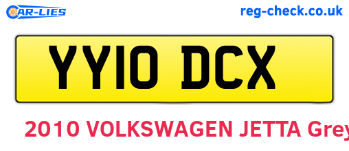YY10DCX are the vehicle registration plates.