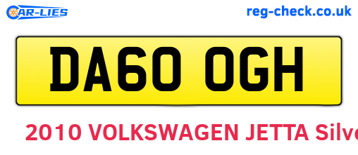 DA60OGH are the vehicle registration plates.
