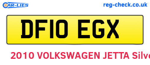 DF10EGX are the vehicle registration plates.
