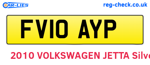 FV10AYP are the vehicle registration plates.