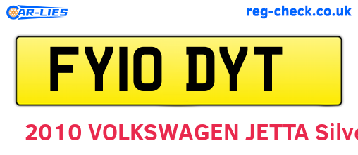 FY10DYT are the vehicle registration plates.