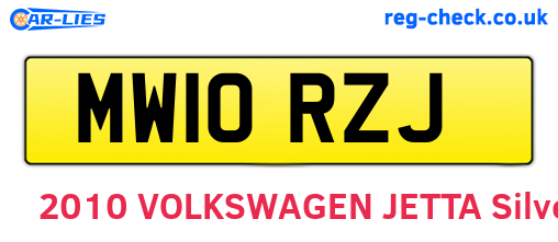 MW10RZJ are the vehicle registration plates.