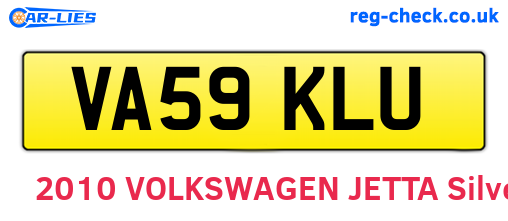VA59KLU are the vehicle registration plates.