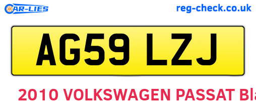 AG59LZJ are the vehicle registration plates.