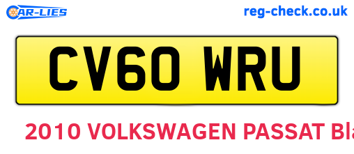 CV60WRU are the vehicle registration plates.