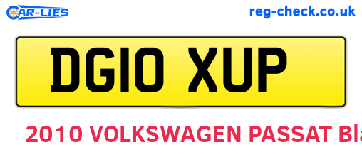 DG10XUP are the vehicle registration plates.