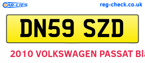 DN59SZD are the vehicle registration plates.