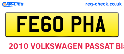 FE60PHA are the vehicle registration plates.