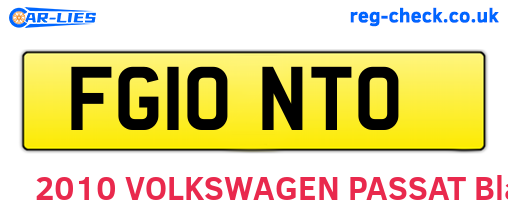 FG10NTO are the vehicle registration plates.