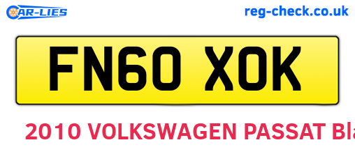 FN60XOK are the vehicle registration plates.