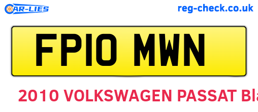 FP10MWN are the vehicle registration plates.