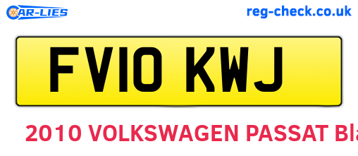 FV10KWJ are the vehicle registration plates.
