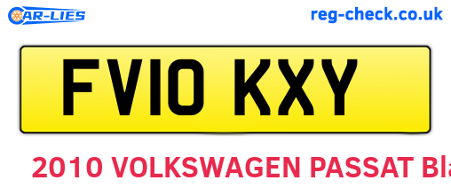 FV10KXY are the vehicle registration plates.