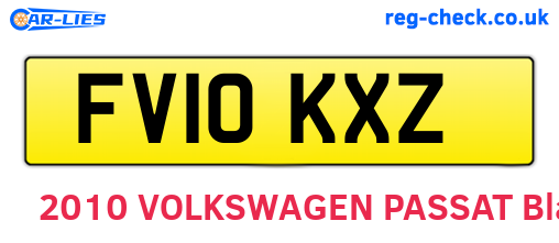 FV10KXZ are the vehicle registration plates.