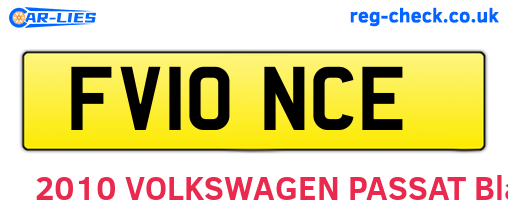 FV10NCE are the vehicle registration plates.