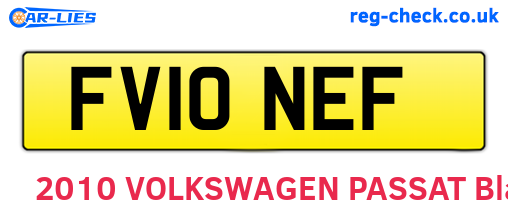 FV10NEF are the vehicle registration plates.