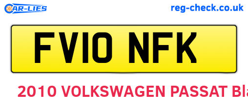 FV10NFK are the vehicle registration plates.