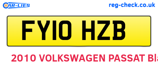 FY10HZB are the vehicle registration plates.