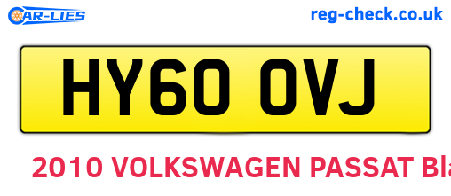 HY60OVJ are the vehicle registration plates.
