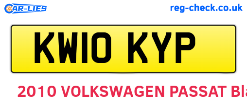KW10KYP are the vehicle registration plates.