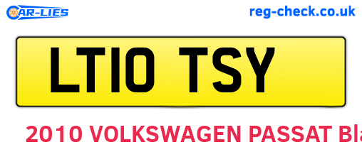 LT10TSY are the vehicle registration plates.